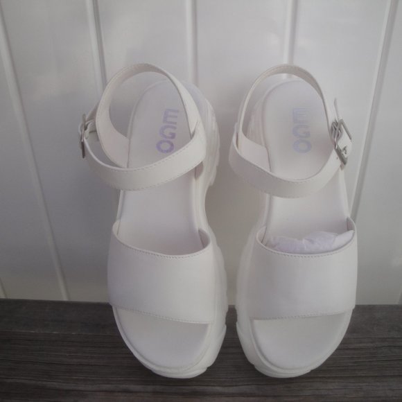 EGO Sandals White Shoes Chunky Platform UK size 7=9 - Picture 2 of 7